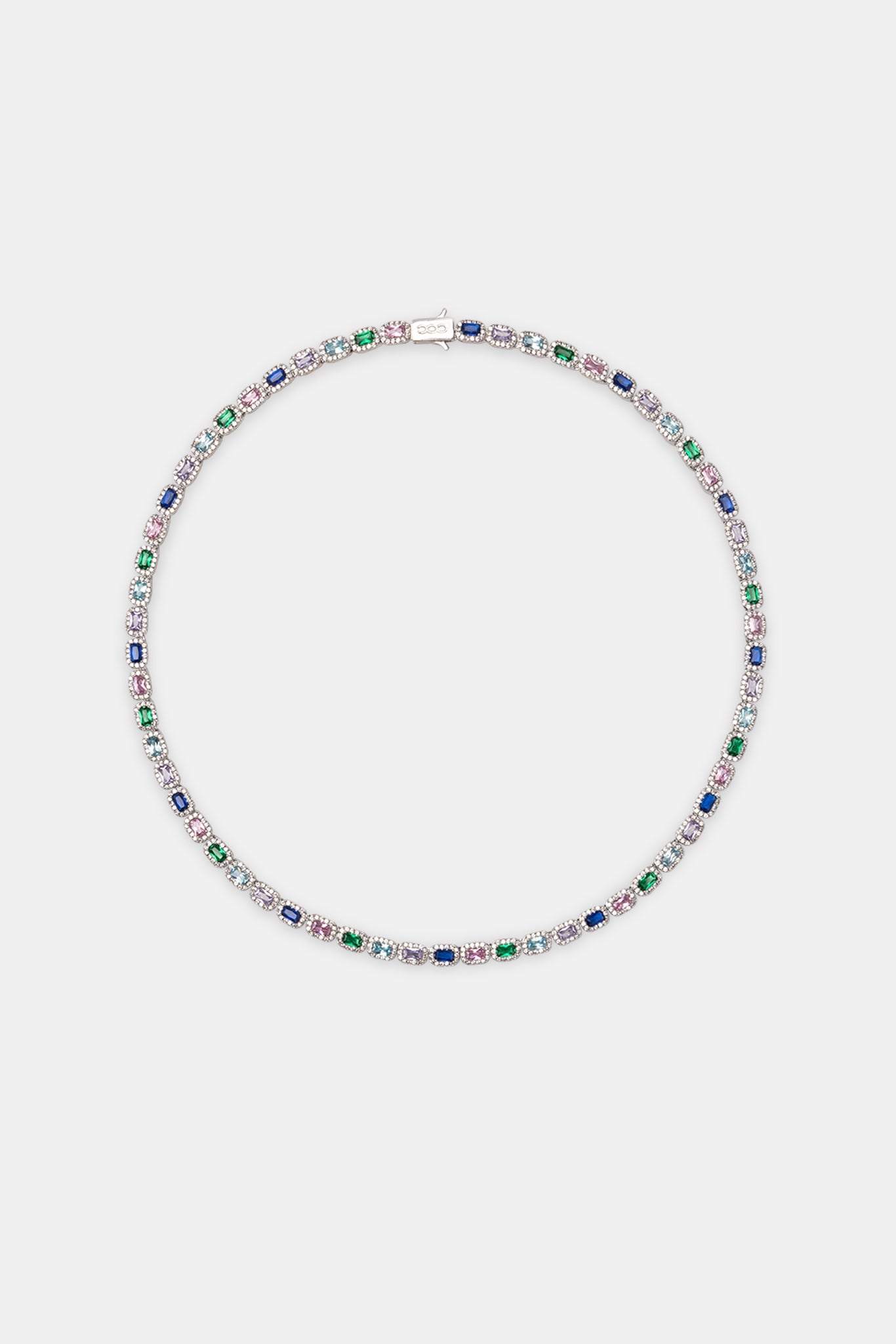 Multi Colour Iced Bezel Chain - 6mm