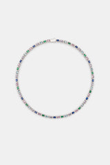 Multi Colour Iced Bezel Chain