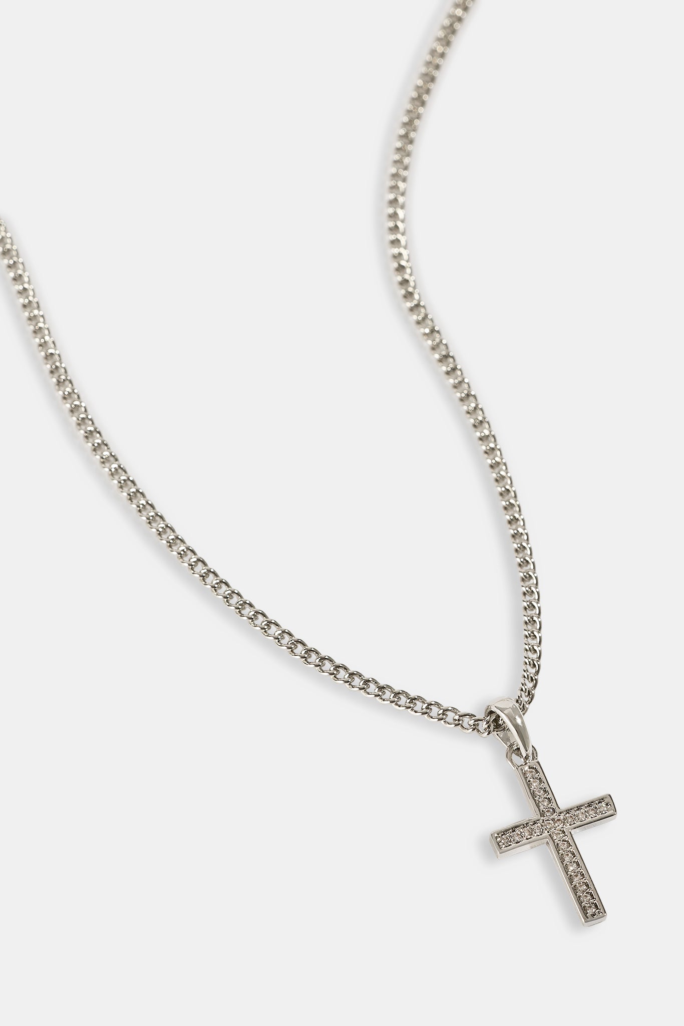 Micro Iced Cross Necklace - 15mm