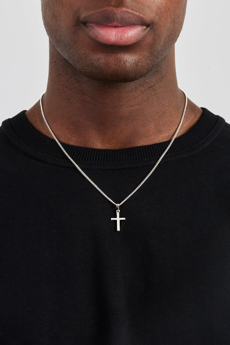 Micro Iced Cross Necklace - 15mm