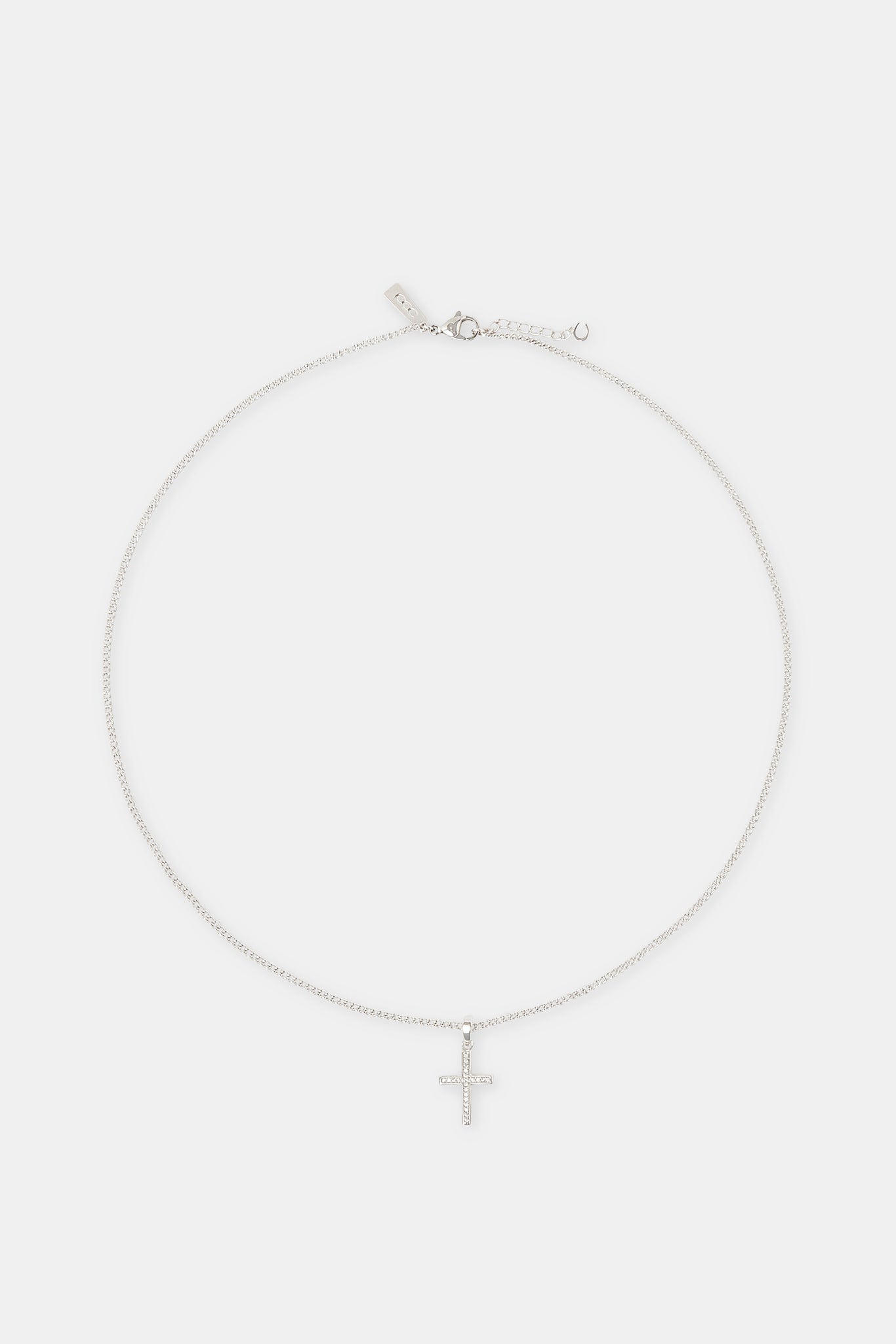 Micro Iced Cross Necklace - 15mm