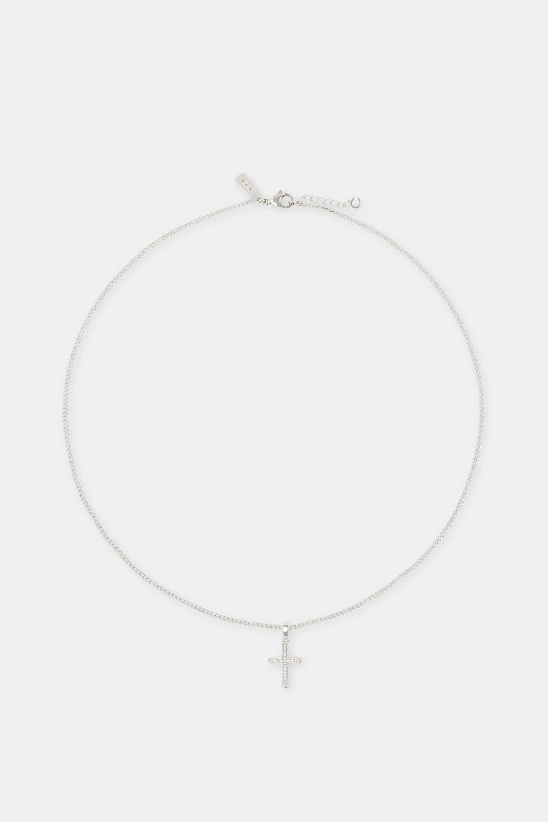 Micro Iced Cross Necklace - 15mm