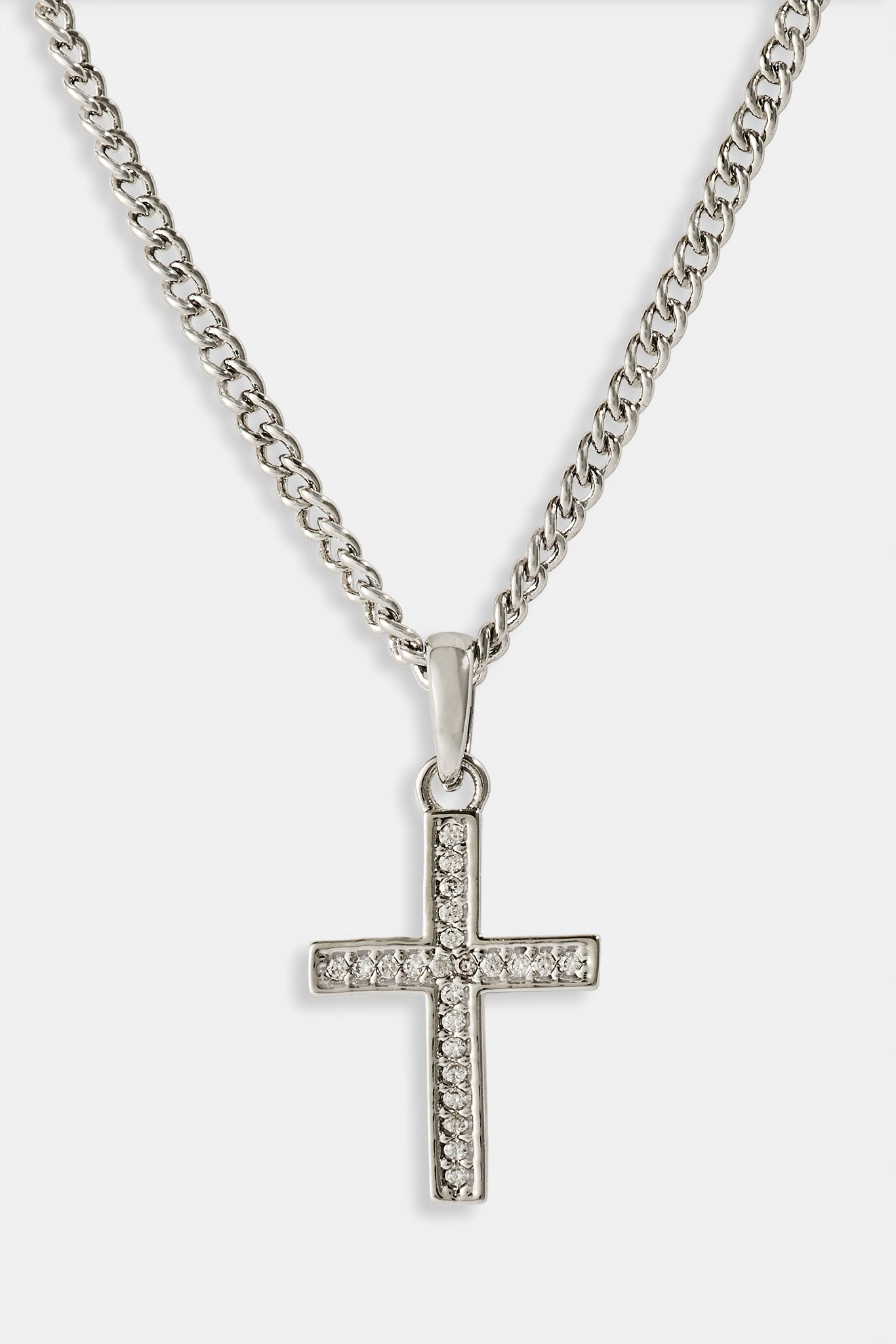 Micro Iced Cross Necklace - 15mm | Mens Necklaces | Shop Pendant