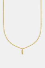 Micro Angel Wing Necklace - 15mm - Gold