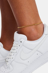 Micro Cuban Anklet - 3mm - Gold