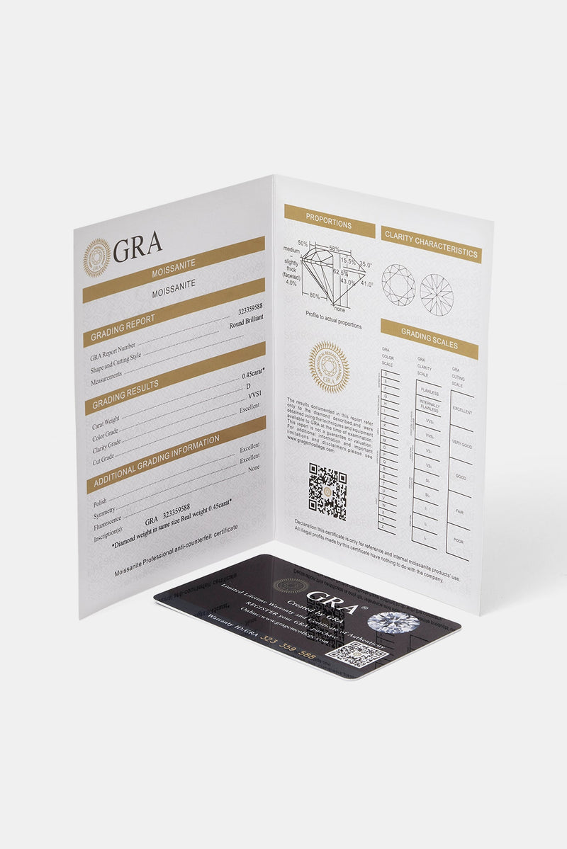 Moissanite Baguette Cross Studs - 8mm