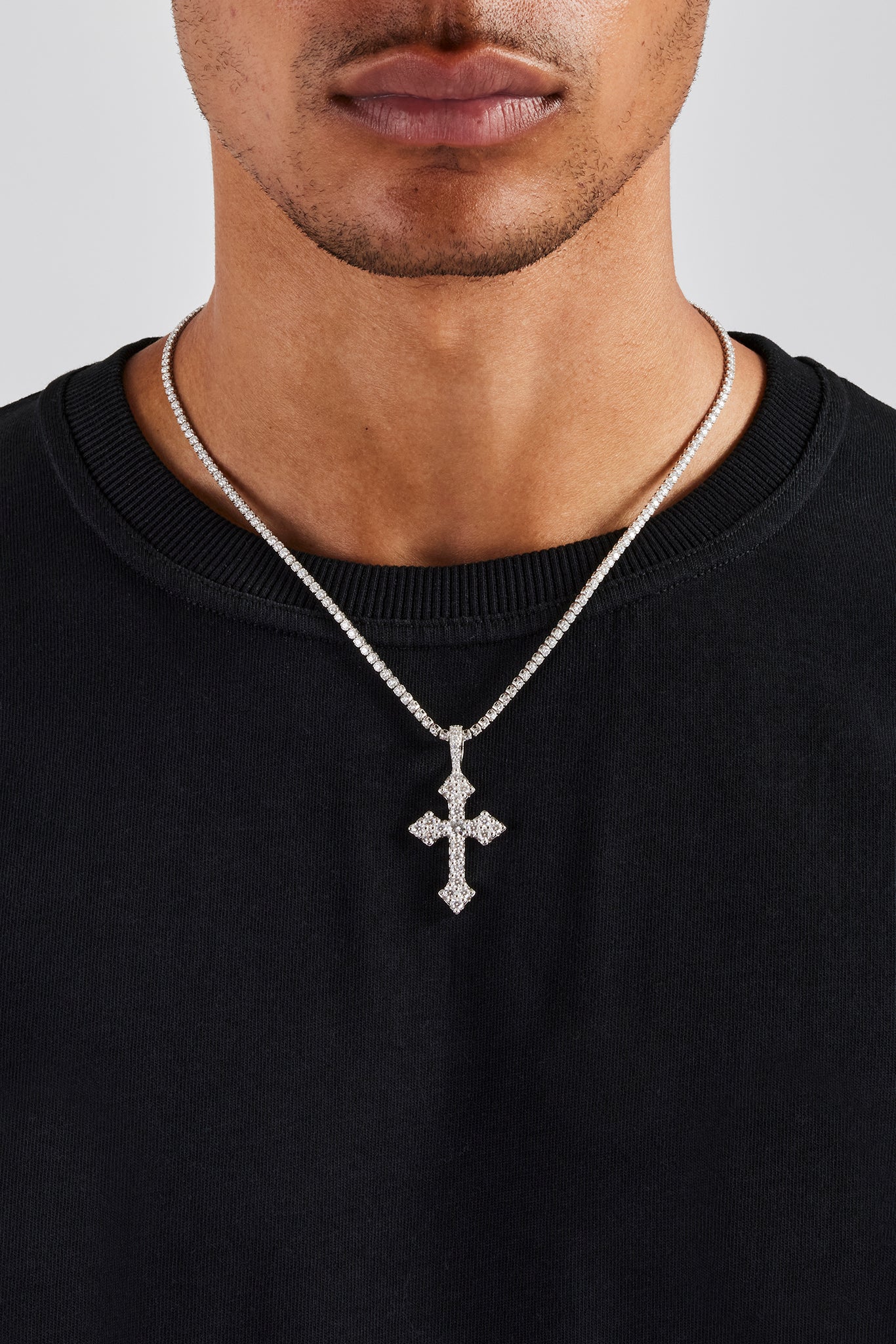 Moissanite Celtic Cross Pendant - 35mm
