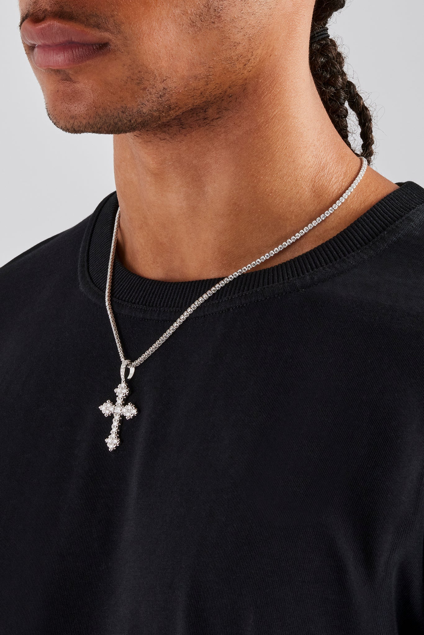 Moissanite Celtic Cross Pendant - 35mm