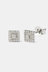 Moissanite Iced Centre Stud Earrings - 5mm