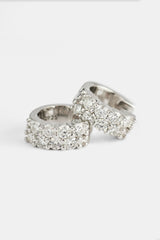 Moissanite Double Row Huggie Earrings - 12mm