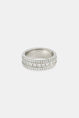 Moissanite Iced Layer  Ring - 8mm