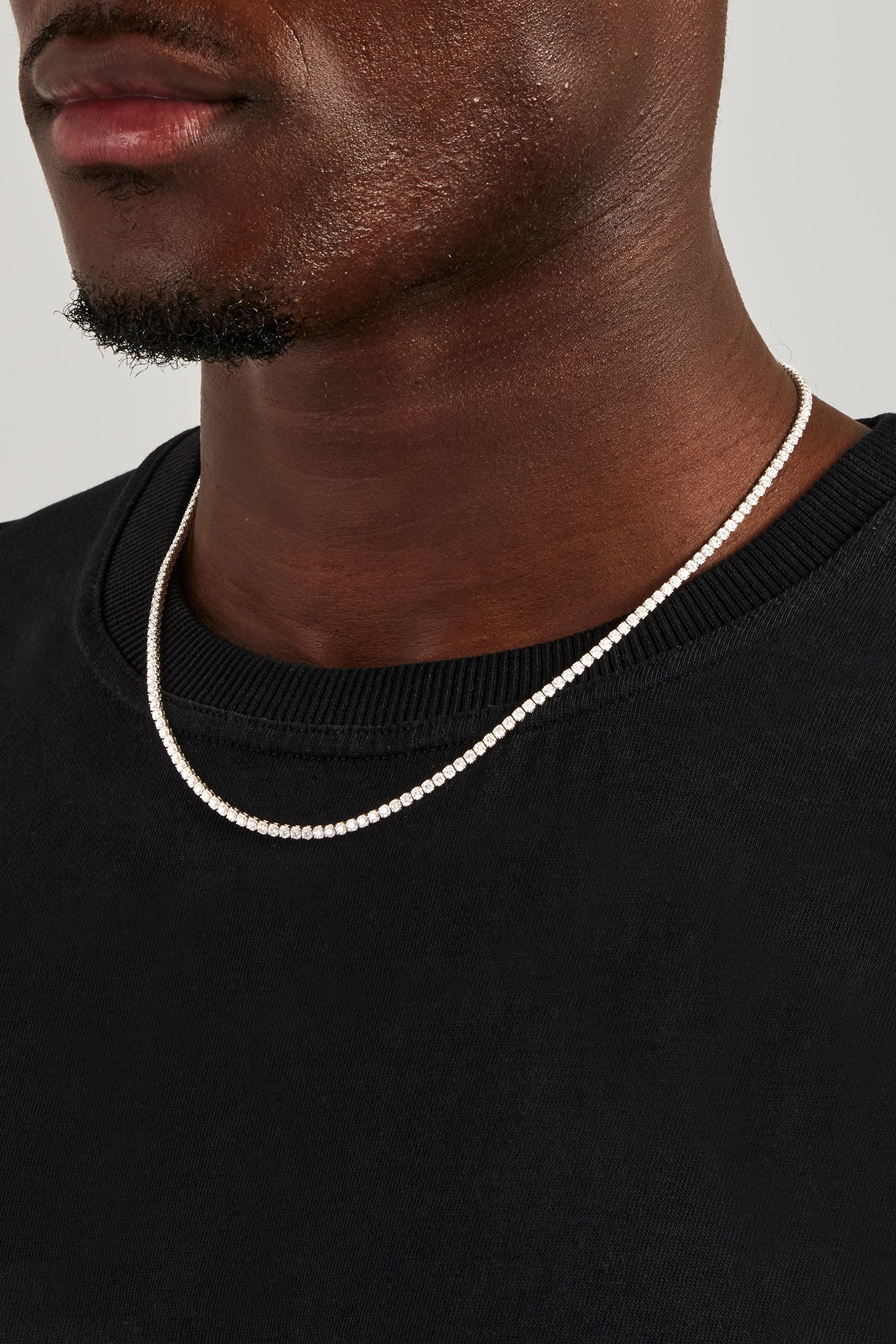 Microlite Chain 2.5mm Moissanite Micro Tennis Chain | Mens Chains | Shop Tennis Chains ...