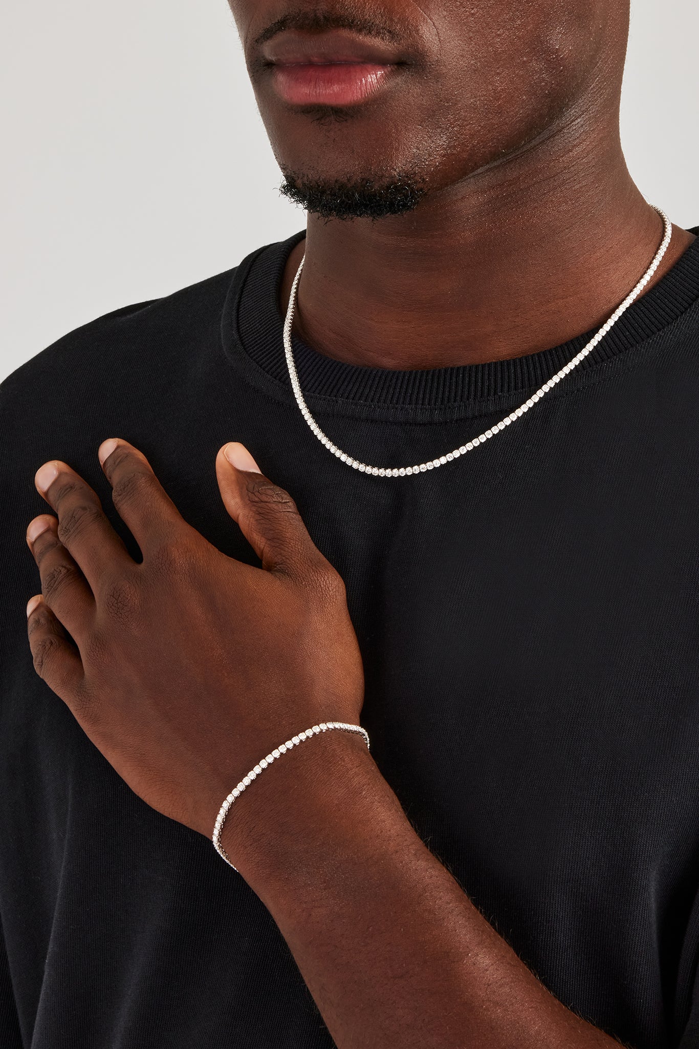 Micro Tennis Chain Rapper Chain 2.5mm Moissanite Micro Tennis Chain & Bracelet | Mens Bundles | Shop ...