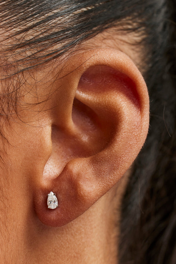 Moissanite Pear Stud Earrings - 5mm