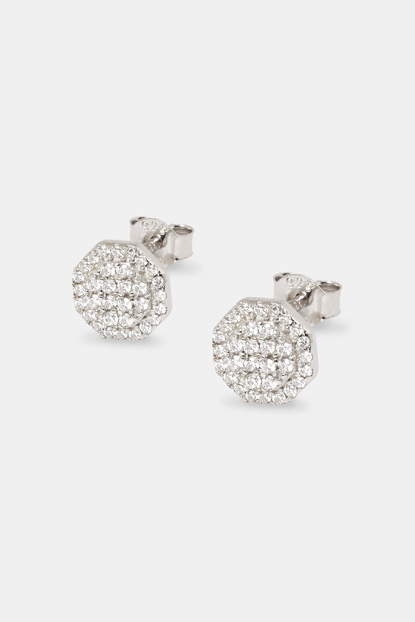 Moissanite Shape Stud Earrings - 8mm