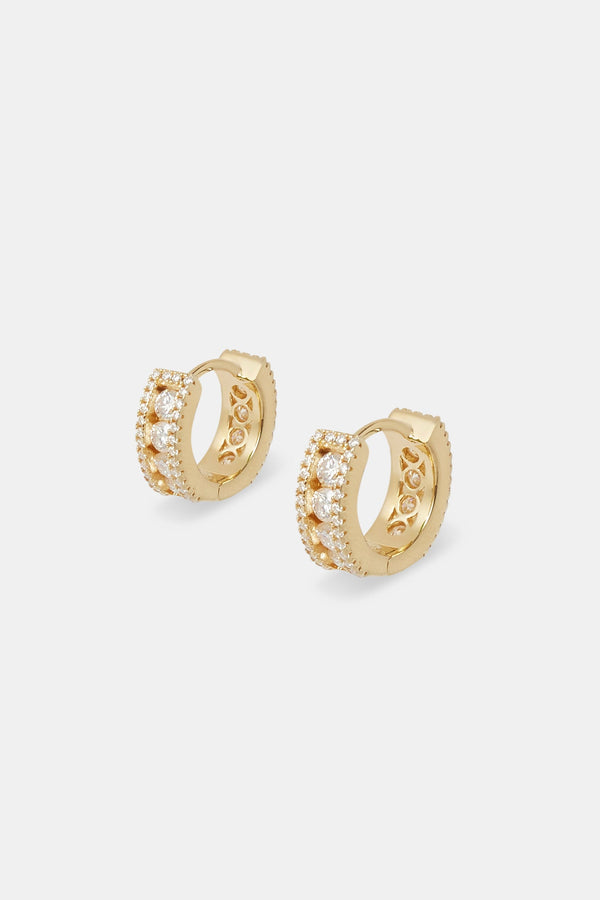 Moissanite Huggie Earrings - Gold