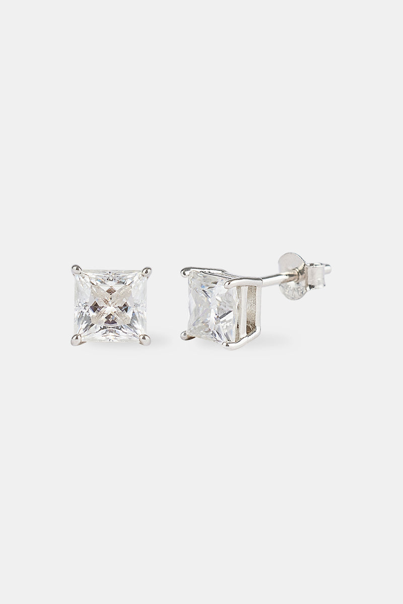 Moissanite Square Cut Stud Earrings - 6mm