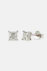 Moissanite Square Cut Stud Earrings - 4mm