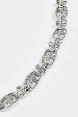 Polished Multi Cross Polished Jean Chain - 10mm - White