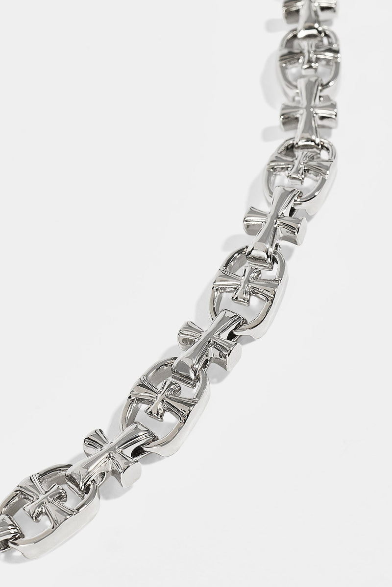 Polished Multi Cross Polished Jean Chain - 10mm - White | Mens ...