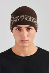 Cernucci Intarsia Beanie Hat - Chocolate