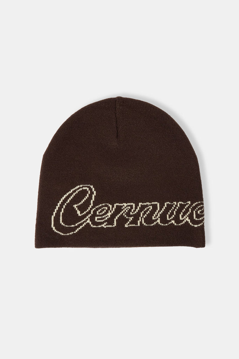 Cernucci Intarsia Beanie Hat - Chocolate