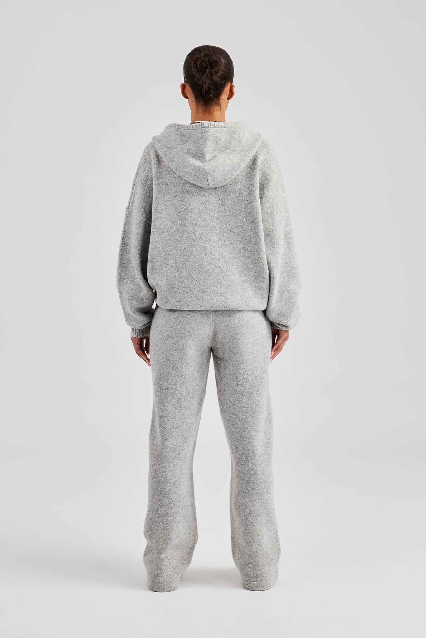 Knitted Zip Through Tracksuit - Light Grey | Womens Sets | Shop