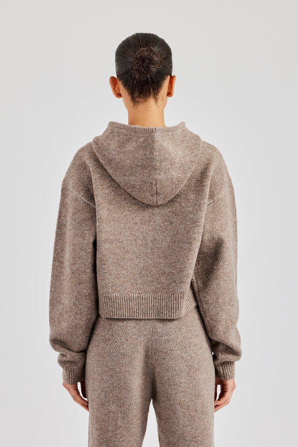 Knitted C Hoodie - Taupe