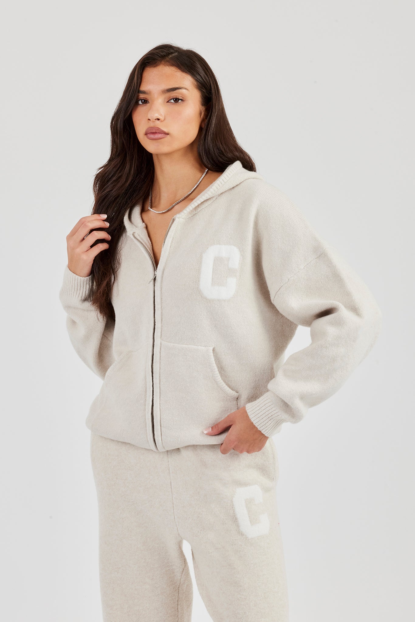 Hooded Zip Through Knitted Jumper | Womens Knitwear | Shop