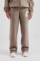 Wide Leg Knitted Jogger - Taupe