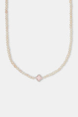 Pink Motif Freshwater Pearl Necklace - 4mm