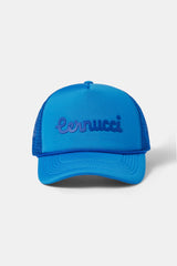 Cernucci Script Mesh Trucker - Blue