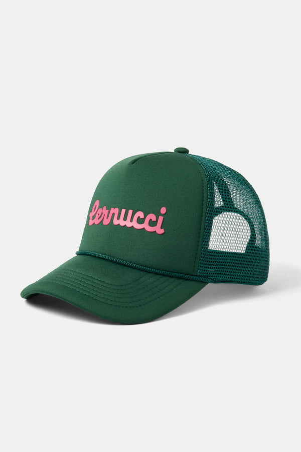 Cernucci Script Mesh Trucker - Green