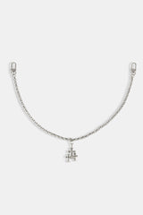 Polished Drop Triple Cross Jean Chain - 40mm - White