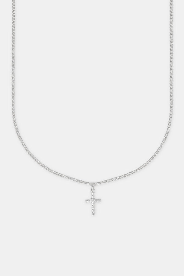 Twisted Micro Cross Necklace - 15mm