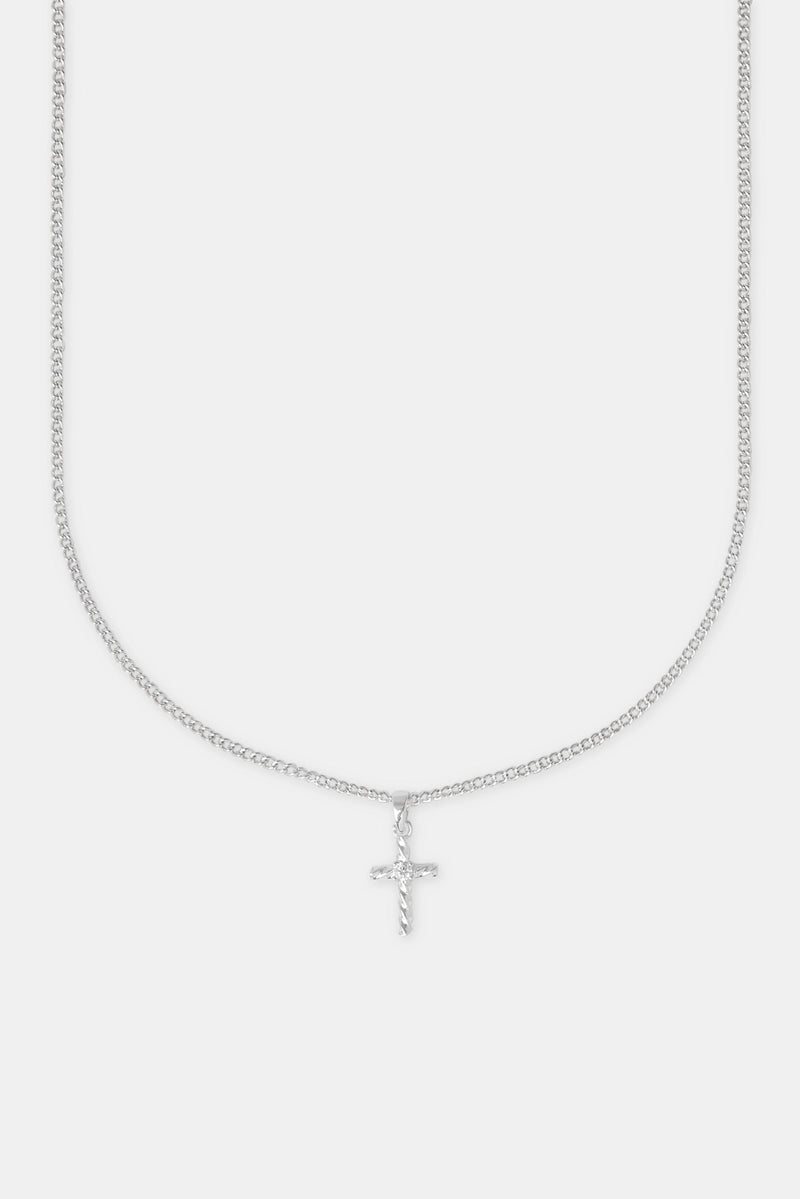 Twisted Micro Cross Necklace - 15mm