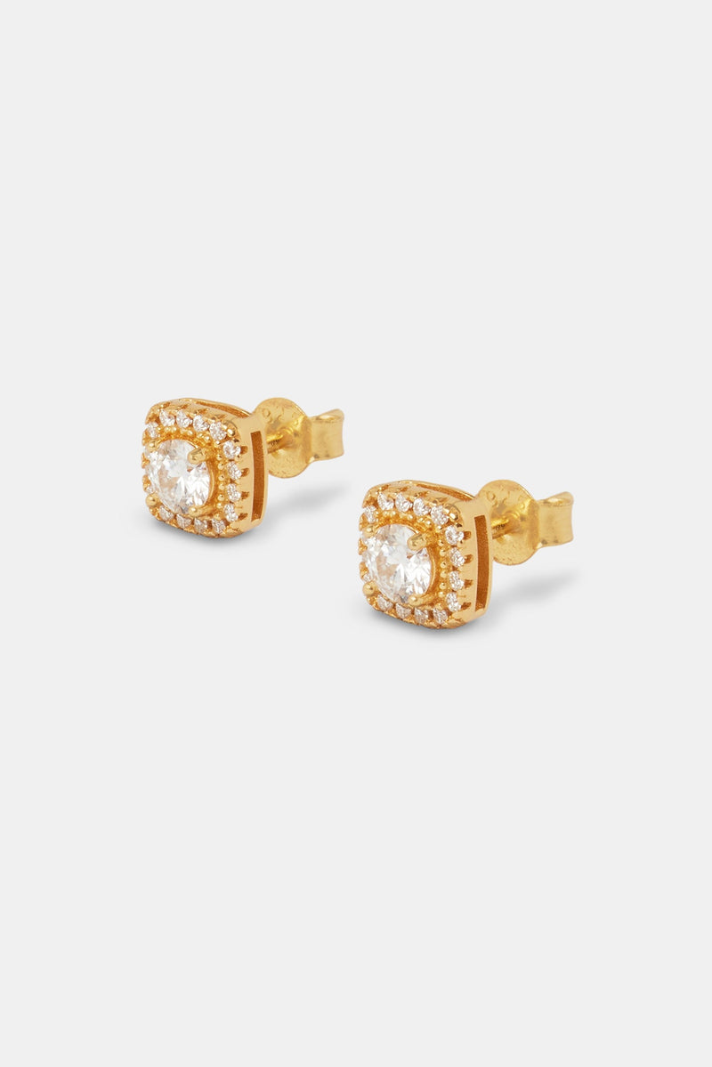 Moissanite Vermeil Cluster Stud Earrings - 7mm