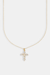 Moissanite Vermeil Cross Necklace - 22mm