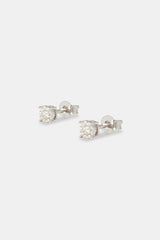 Women's Moissanite Round Stud Earrings - 4mm