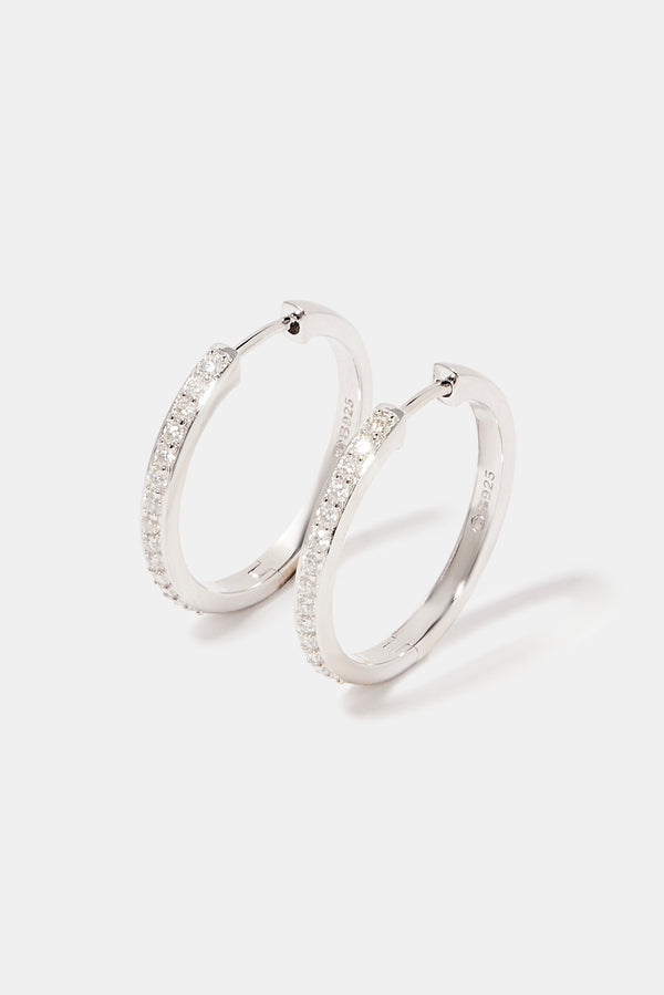 Women's Moissanite Hoop Earrings - 25mm