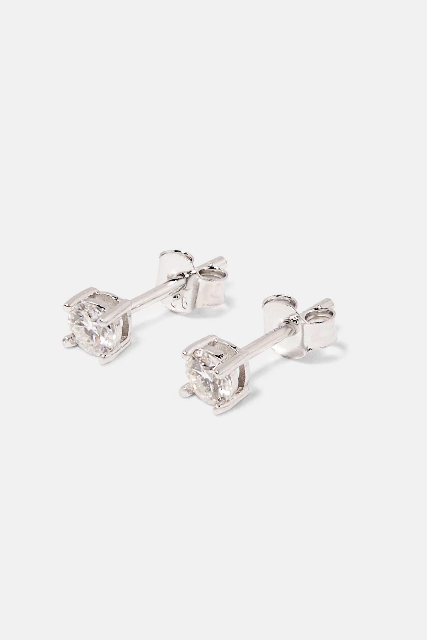 Women's Moissanite Round Stud Earrings - 4mm
