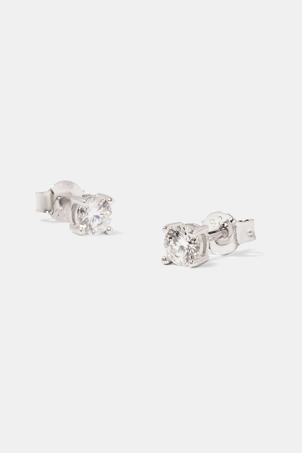 Women's Moissanite Round Stud Earrings - 4mm