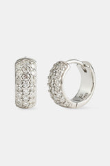 Moissanite Pave Huggie Earrings - 12mm
