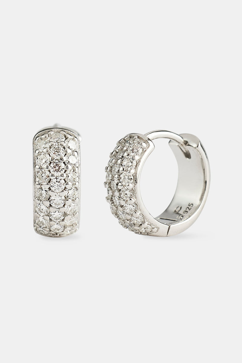 Moissanite Pave Huggie Earrings - 12mm