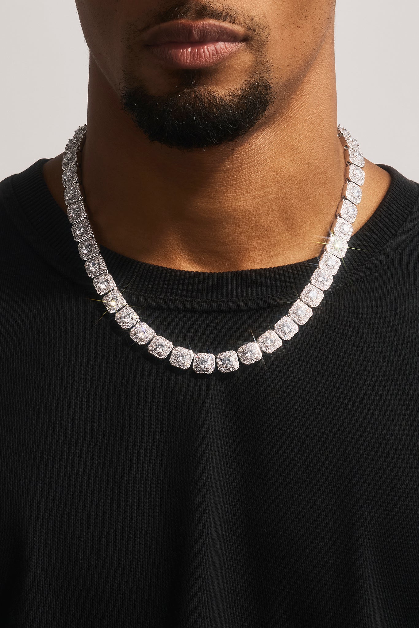 も*。様 CERNUCCI アーセナル公式 ネックレスWhite Gold Clustered Tennis Chain - 10mm - White – Cernucci US