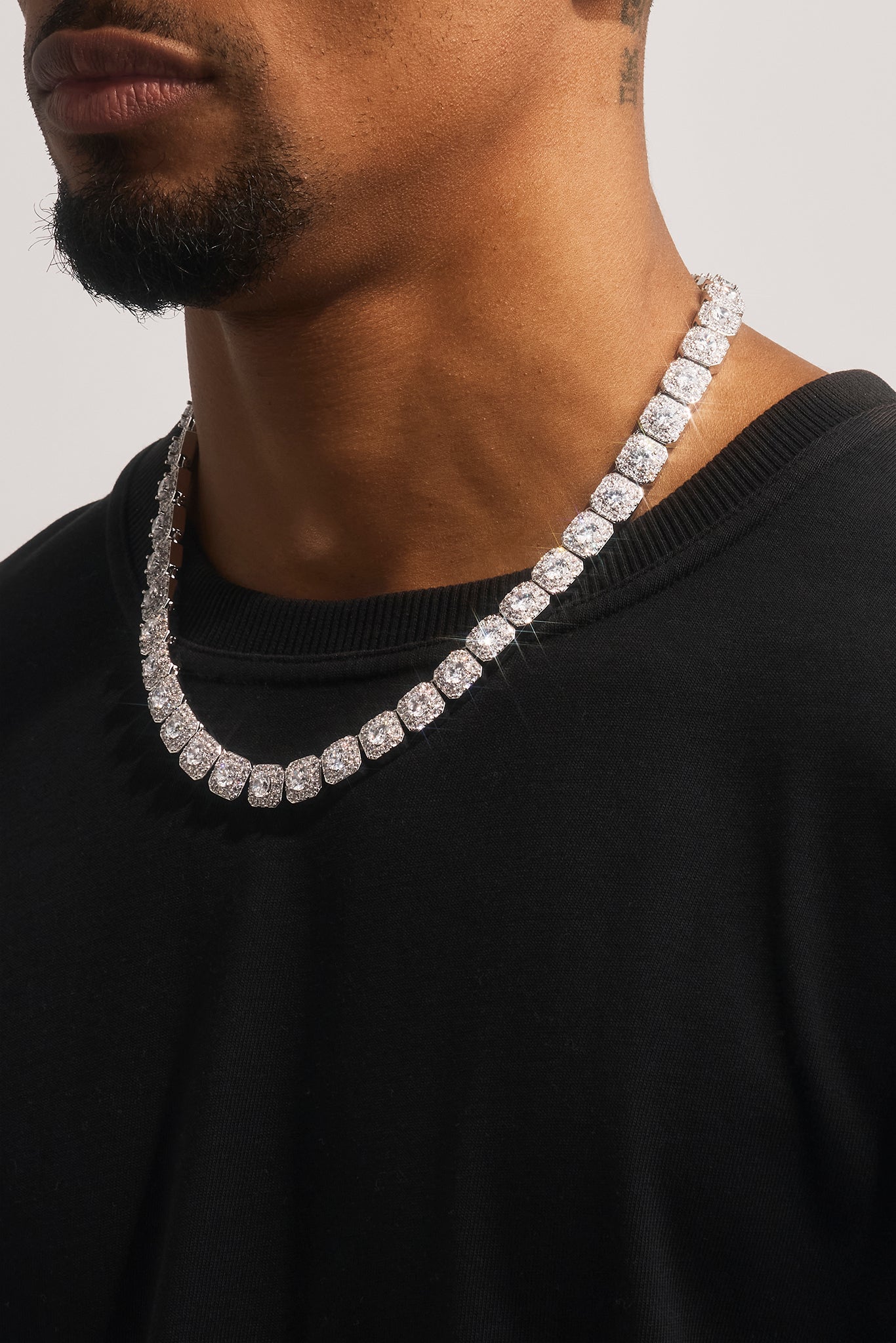 Clustered Tennis Chain - 10mm - White – Cernucci US