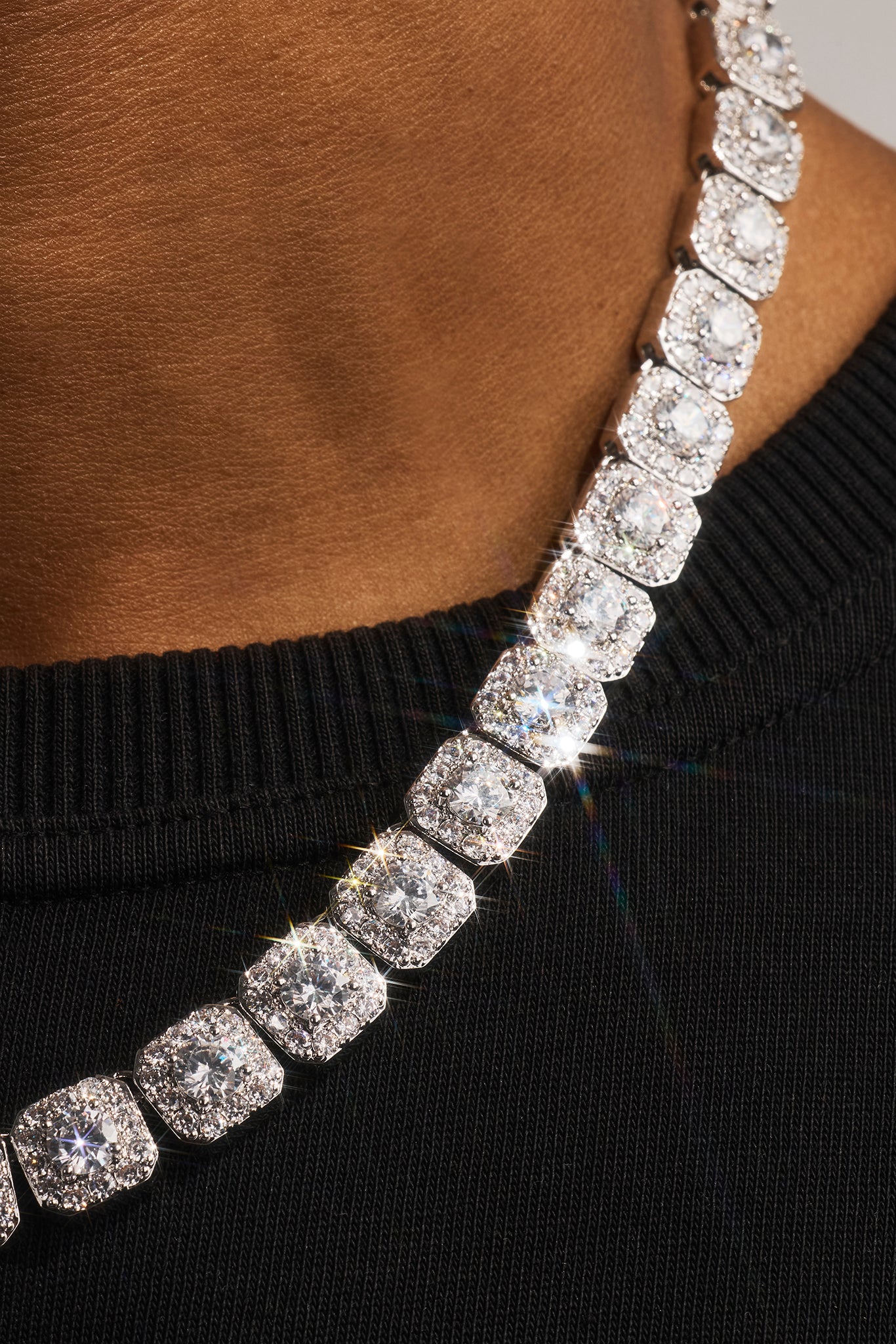 Clustered Tennis Chain - 10mm - White – Cernucci US