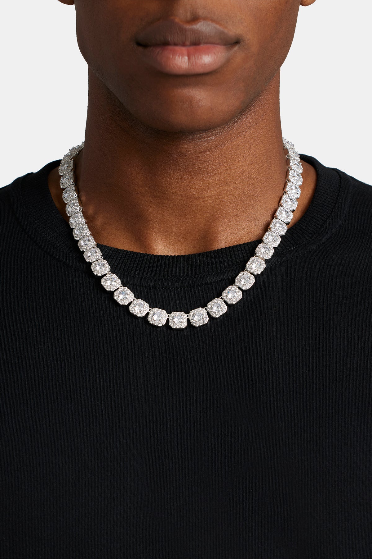 Clustered Tennis Chain - 10mm - White – Cernucci US