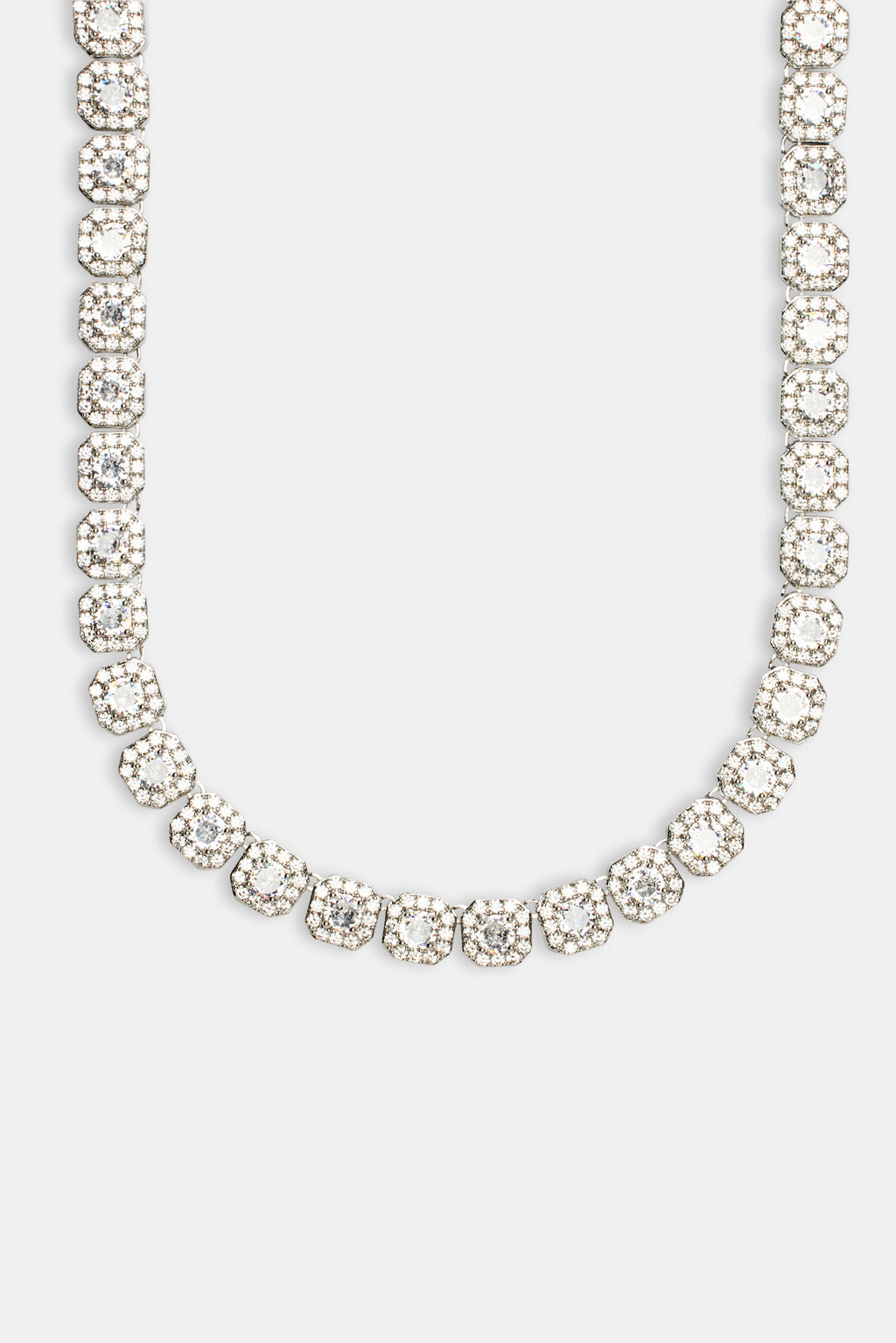 GLD Clustered Tennis Necklace in White Gold | eBay