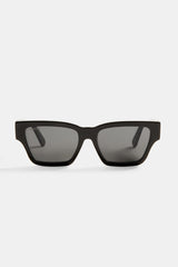 Beseled Chunky Square Acetate Frame Sunglasses - Black